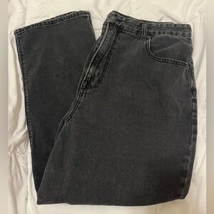 American Eagle black high rise curvy mom jeans